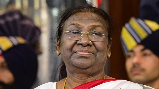 India's 15th President Droupadi Murmu during her oath ceremony in the Central Hall of Parliament, New Delhi, July 25, 2022(PTI)