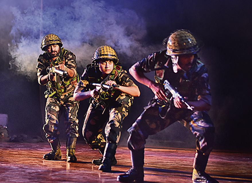 Although the events at Kargil unfolded slowly, the script of this play is written in a format to make the live action on stage acquire the required pace. Although the events at Kargil unfolded slowly, the script of this play is written in a format to make the live action on stage acquire the required pace.