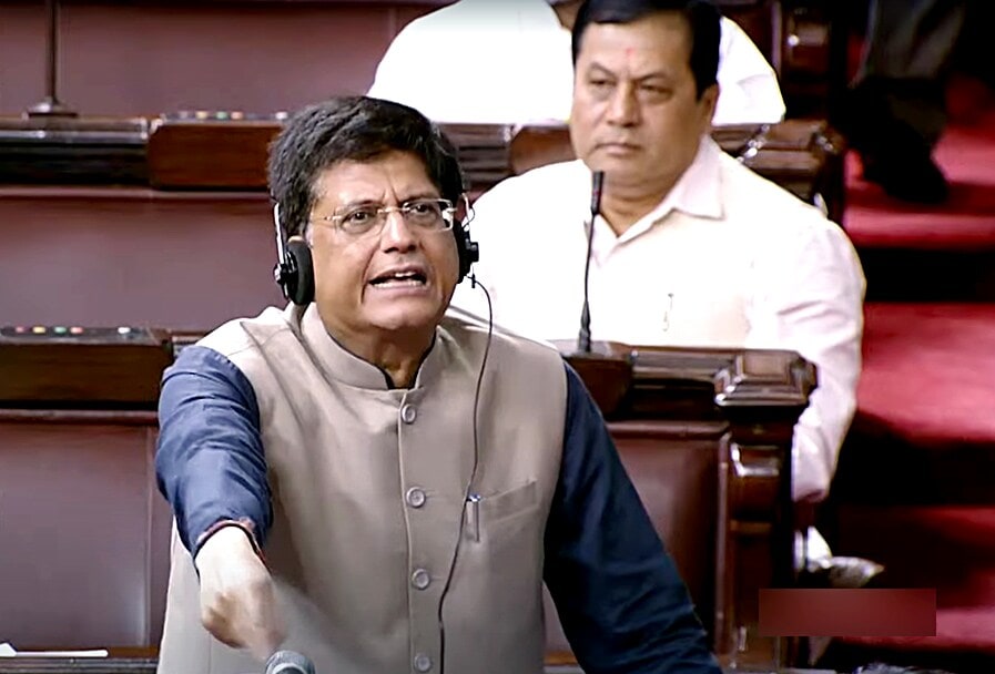 Leader of House in Rajya Sabha Piyush Goyal said the government had conveyed to the opposition members that it was ready to hold a discussion on price rise.(ANI Photo/Sansad TV) Leader of House in Rajya Sabha Piyush Goyal said the government had conveyed to the opposition members that it was ready to hold a discussion on price rise.(ANI Photo/Sansad TV)