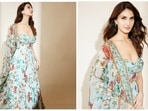 Vaani Kapoor, who was recently seen in Shamshera playing Ranbir Kapoor's love interest, dropped a series of pictures in a beautiful pastel blue floral anarkali set.(Instagram/@_vaanikapoor_)