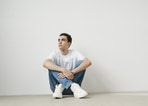 White sneakers for men look trendy and sporty.