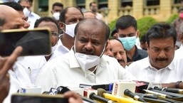 JD(S)HD leader Kumaraswamy said his son Nikhil would work for the party's victory but would not take part in the 2023 Assembly polls. (PTI Image)