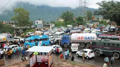 Jammu-Srinagar national highway (NH-44) is blocked at Mehar in Ramban due to shooting stones. (File image)