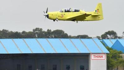 An HTT-40 trainer aircraft developed by the Hindustan Aeronautics Limited in Bangalore. (AFP File Photo) An HTT-40 trainer aircraft developed by the Hindustan Aeronautics Limited in Bangalore. (AFP File Photo)