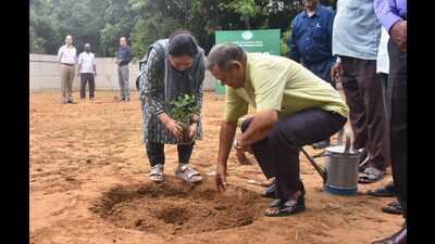 Tree-plantation drive on the Foundation Day of Indian Institute of Management, Lucknow. (HT Photo) Tree-plantation drive on the Foundation Day of Indian Institute of Management, Lucknow. (HT Photo)