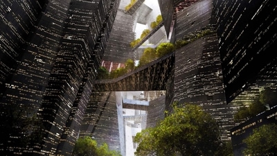 The megacity will feature two skyscrapers extending across a swathe of desert and mountain terrain, according to the latest disclosures on the project by the kingdom's de facto ruler. (AFP)