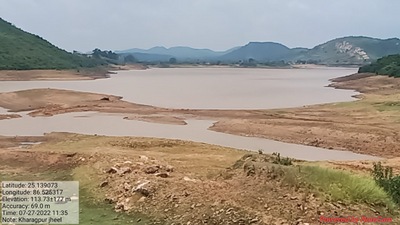 A drying reservoir in Bihar. (HT Photo) A drying reservoir in Bihar. (HT Photo)