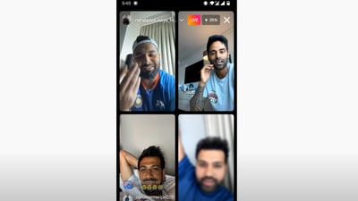 Rishabh Pant, Suryakumar Yadav, Yuzvendra Chahal, Rohit Sharma during their Instagram live session