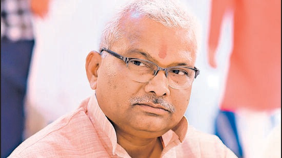 Patna-July.27,2022-Former RJD MLA Bhola Yadav after CBI raid at his residence in Railway Recruitment scam at Friends Colony Dhigh Ashiyana Road in Patna. Bihar India on Wednesday July 27,2022.(Photo by Santosh Kumar /Hindustan Times.