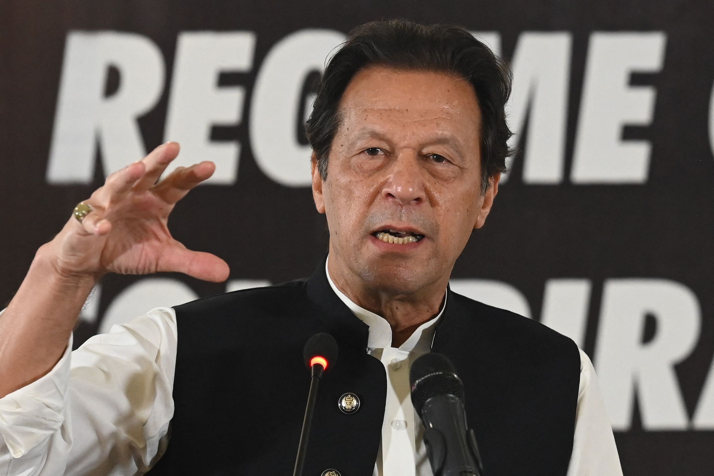 Since he was voted out of power on April 10, Imran Khan, the cricketer-turned politician, has been targeting Shehbaz on money laundering charges (AFP)