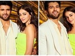 Ananya Panday and Vijay Devarakonda are currently occupied with the promotions of their upcoming film Liger. The duo will soon be seen in Karan Johar's talk show Koffee With Karan Season 7. Their pictures and snippets from the show are taking the internet by storm. Recently, the Gehraiyaan actor took to her Instagram handle to share a few glamorous stills of herself and Vijay from the sets of the show.(Instagram/@ananyapanday)