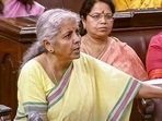 Union Finance Minister Nirmala Sitharaman speaks in the Rajya Sabha during ongoing Monsoon Session of Parliament, in New Delhi, (SANSAD TV/PTI Photo) Union Finance Minister Nirmala Sitharaman speaks in the Rajya Sabha during ongoing Monsoon Session of Parliament, in New Delhi, (SANSAD TV/PTI Photo)