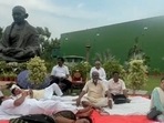 The suspended MPs are protesting against their suspension and demanding a discussion on the price rise. The suspended MPs are protesting against their suspension and demanding a discussion on the price rise.