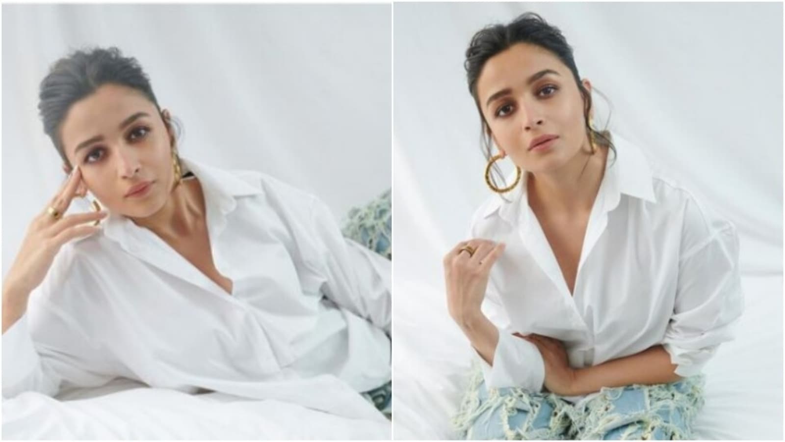 Alia Bhatt chooses classic white-denim combo for Darlings Promotions