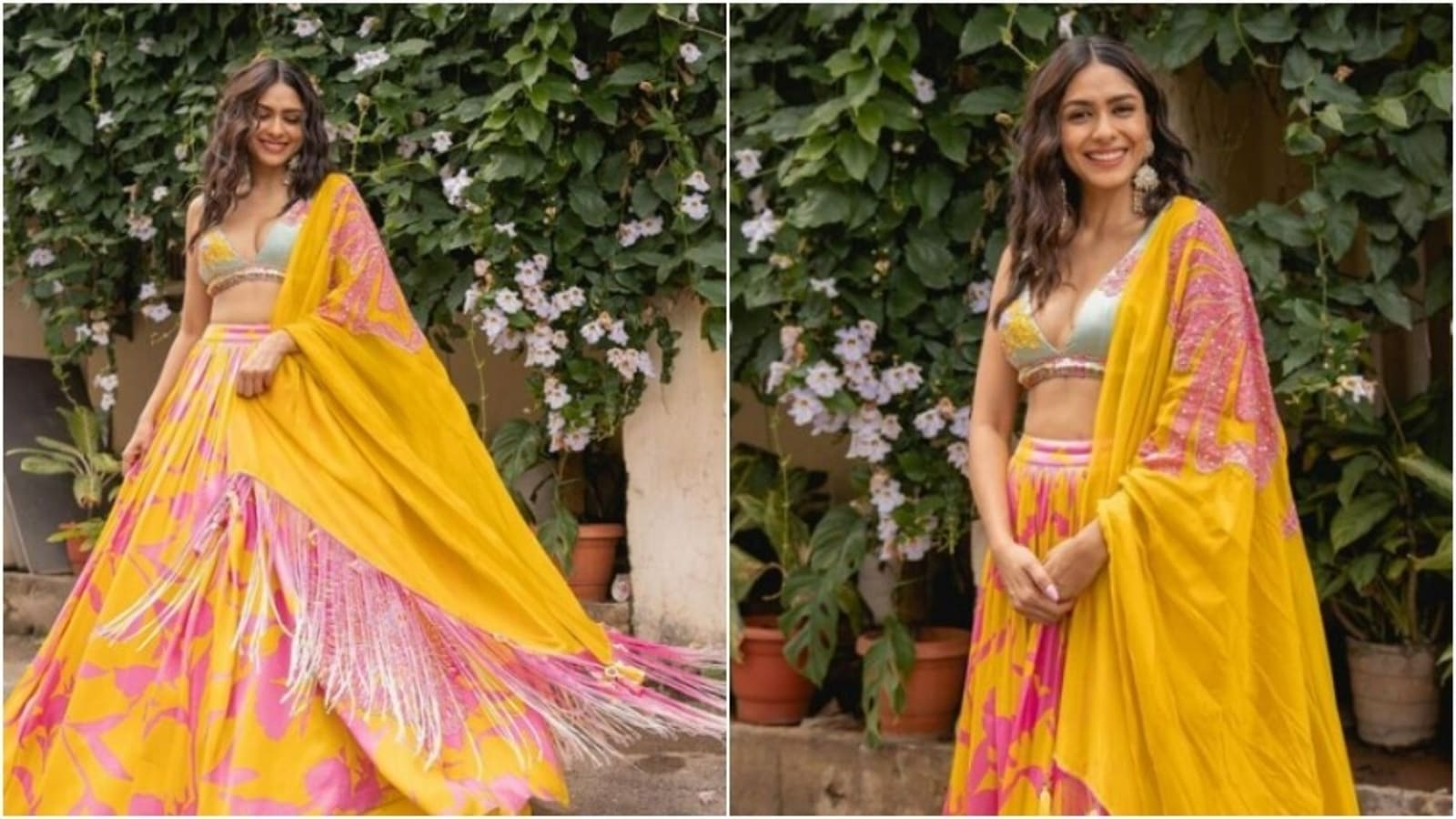 Mrunal Thakur paints Instagram yellow in a stunning lehenga