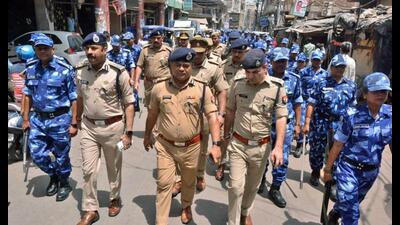Forces patrolling the affected area in Kanpur. (File Photo)
