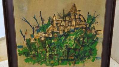 One of the paintings seized by the CBI on Thursday. HT Photo One of the paintings seized by the CBI on Thursday. HT Photo