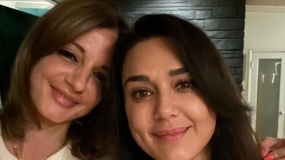 Preity Zinta shared a photo with Sussanne Khan. Preity Zinta shared a photo with Sussanne Khan.