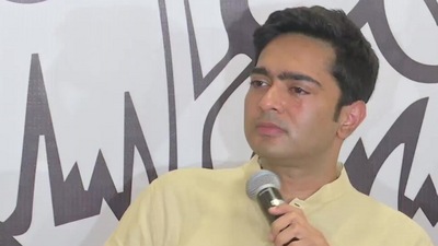 TMC general secretary Abhishek Banerjee addressing media on Thursday. (ANI) TMC general secretary Abhishek Banerjee addressing media on Thursday. (ANI)