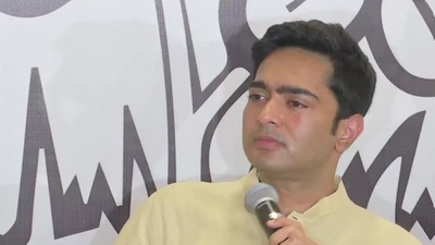 TMC general secretary Abhishek Banerjee addressing media on Thursday. (ANI) TMC general secretary Abhishek Banerjee addressing media on Thursday. (ANI)