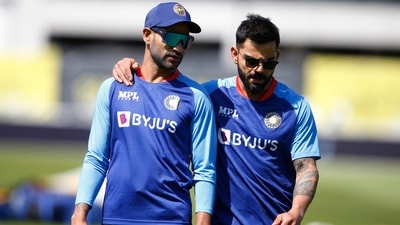 India's Shikhar Dhawan and Virat Kohli during practice&nbsp; (Reuters)