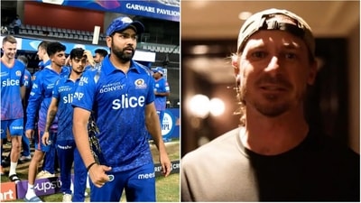 MI players in action; Dale Steyn (IPLT20/Twitter)