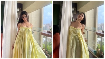 Mouni Roy's Instagram lookbook features a series of different looks that ranges from traditional wear to fancy red-carpet fits. In her recent post, she decided to ditch heavy designer outfits for this comfy easy-breezy yellow strappy dress. (Instagram/@imouniroy) Mouni Roy's Instagram lookbook features a series of different looks that ranges from traditional wear to fancy red-carpet fits. In her recent post, she decided to ditch heavy designer outfits for this comfy easy-breezy yellow strappy dress. (Instagram/@imouniroy)
