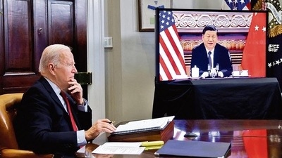 US President Joe Biden speaks virtually with Chinese leader Xi Jinping from the White House in Washington, US. ( REUTERS/FILE)