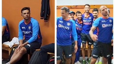 India players celebrate in dressing room India players celebrate in dressing room