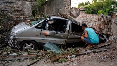 Five people were killed and more than 150 injured when a 7.0-magnitude quake struck the lightly populated province of Abra in northern Philippines on Wednesday morning. (REUTERS)