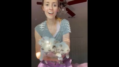 The woman holds all eight of her adorable foster kittens.&nbsp; (Instagram/@pearlsragdolls)