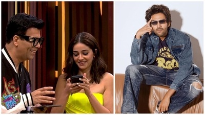 Karan Johar and Ananya Panday had a chat with Kartik Aaryan on Koffee With Karan. Karan Johar and Ananya Panday had a chat with Kartik Aaryan on Koffee With Karan.