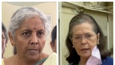 Nirmala Sitharaman said Sonia Gandhi displayed aggression inside the Lok Sabha. Nirmala Sitharaman said Sonia Gandhi displayed aggression inside the Lok Sabha. 