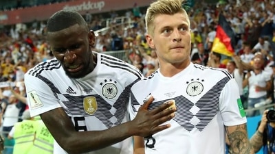 Germany footballers Tony Kroos and Antonio Rudiger Germany footballers Tony Kroos and Antonio Rudiger