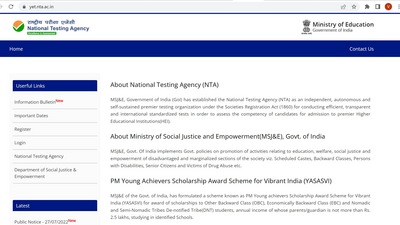 YASAVI Entrance Test 2022: Application process begins at yet.nta.ac.in YASAVI Entrance Test 2022: Application process begins at yet.nta.ac.in