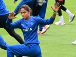 Indian women captain Harmanpreet Kaur during her training session&nbsp;(PTI)