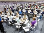 Players in action during the 44th Chess Olympiad being hosted by India (PTI) Players in action during the 44th Chess Olympiad being hosted by India (PTI)