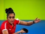 Indian women table tennis player Manika Batra in action (PTI) Indian women table tennis player Manika Batra in action (PTI)