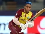 Shimron Hetmyer in action. Shimron Hetmyer in action. 