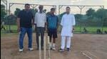 RCA president Vaibhav Gehlot with Bharat Singh and his father. (HT picture)