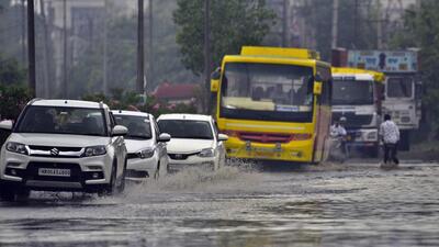 Ludhiana MC authorities said after the installation of storm sewer line, the process to drain out the rainwater from the road has expedited and it would further speed up and prevent waterlogging on road as the MC is also working to install a pumping station on the road. (HT PHOTO)