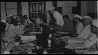 The first meeting of the Planning Commission Advisory Board, which was inaugurated by Jawaharlal Nehru in New Delhi on 23 August 1950. Gaganvihari Lallubhai Mehta is seen addressing the meeting. Sitting on his right are CD Deshmukh, Gulzarilal Nanda and Jawaharlal Nehru. (HT Photo) The first meeting of the Planning Commission Advisory Board, which was inaugurated by Jawaharlal Nehru in New Delhi on 23 August 1950. Gaganvihari Lallubhai Mehta is seen addressing the meeting. Sitting on his right are CD Deshmukh, Gulzarilal Nanda and Jawaharlal Nehru. (HT Photo)
