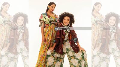 It is believed that floral prints originated in eastern countries and then travelled to the western world; Styling by Tanya Aggarwal; Art direction: Amit Malik; Make-up by Rekha Das; Hair by Rahul; Models: Abha and Jhanvi (Purple Thoughts Modelling Agency); On Jhanvi (left): Dress by Ritu Kumar; Cape by Yavi; Shoes by H&M; Earrings by Street Style Store; On Abha: Jumpsuit by House of Fett; Shirt by Yavi; Earrings by Amama (Vidushi Gupta)