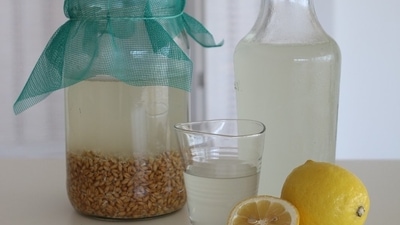 Rejuvelac: This drink can be easily prepared at home with rye, wheat berries, quinoa, or buckwheat. The grains are left to ferment in water for a few days till it gets fizzy and produces a citrusy flavour. You can drink it as it is or mix it with fresh fruit juice. (Instagram/@espiritualchef) Rejuvelac: This drink can be easily prepared at home with rye, wheat berries, quinoa, or buckwheat. The grains are left to ferment in water for a few days till it gets fizzy and produces a citrusy flavour. You can drink it as it is or mix it with fresh fruit juice. (Instagram/@espiritualchef)
