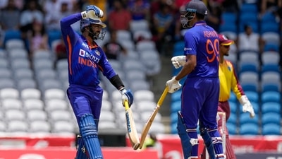 India's Dinesh Karthik, left, celebrates with Ravichandran Ashwin during their partnership against West Indies (AP) India's Dinesh Karthik, left, celebrates with Ravichandran Ashwin during their partnership against West Indies (AP)
