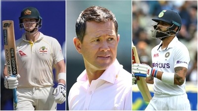 Steve Smith; Ricky Ponting; Virat Kohli (AP/Getty)