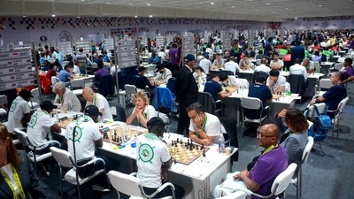 Participants compete in the 44th Chess Olympiad in Mamallapuram, India (AP)
