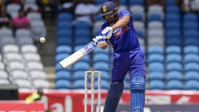 Rohit Sharma scored a masterful 64 off 44 balls. (AP) Rohit Sharma scored a masterful 64 off 44 balls. (AP)