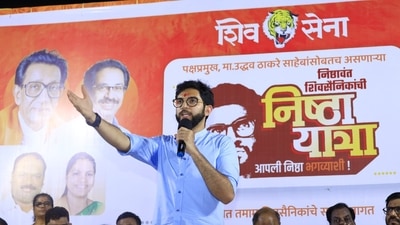 Aaditya Thackeray in Mumbai's Chandivali on Friday. Aaditya Thackeray in Mumbai's Chandivali on Friday.