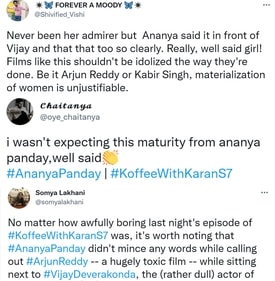 Tweets on Ananya Panday.